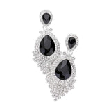 Teardrop Stone Accented Dangle Evening Earrings - Madeline Love - Flyclothing LLC