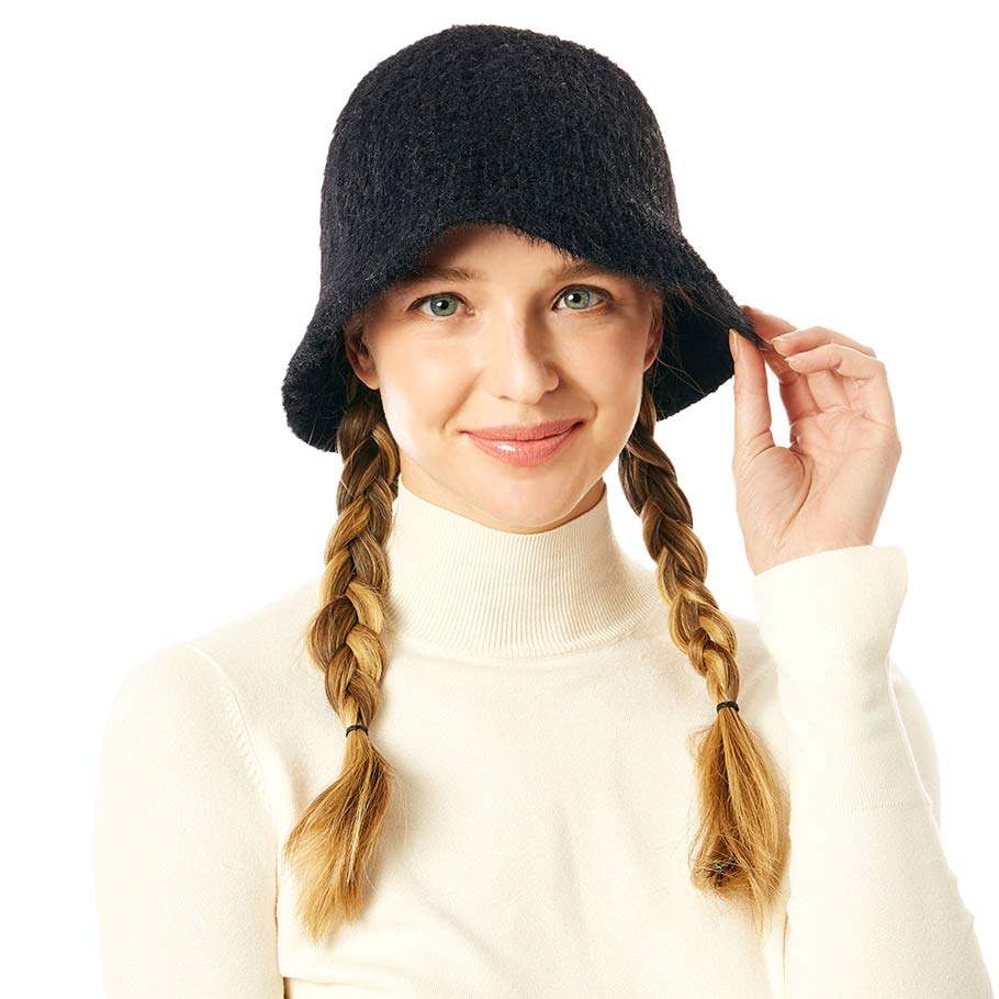 Soft Cable Knit Solid Bucket Hat - Madeline Love - Flyclothing LLC