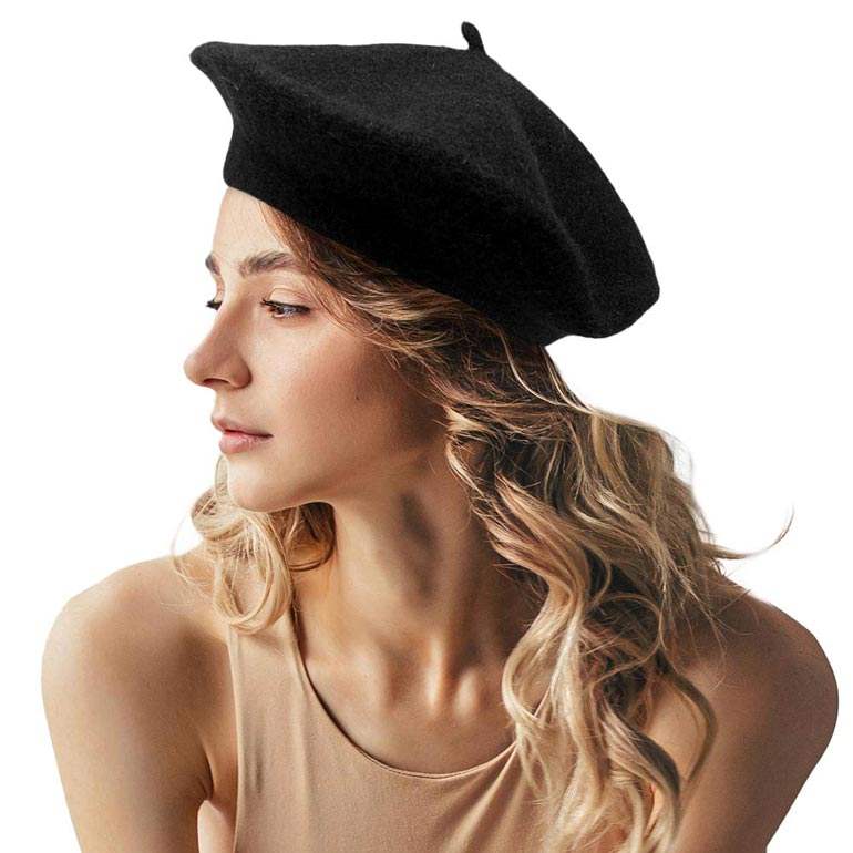 Solid Beret Hat - Madeline Love - Flyclothing LLC