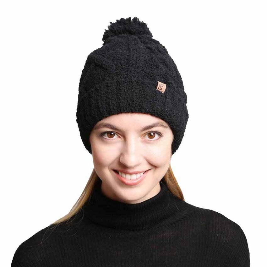 Solid Color Cable Knit Beanie Hats - Madeline Love - Flyclothing LLC