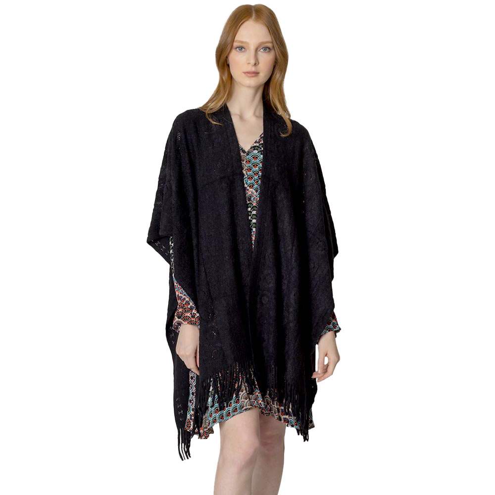 Solid Crochet Ruana - Madeline Love - Flyclothing LLC