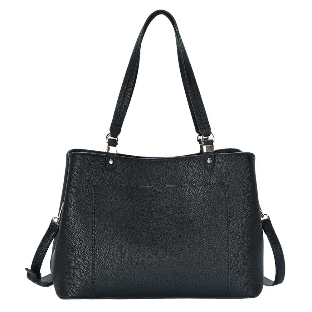 Solid Faux Leather Shoulder Crossbody Bag - Madeline Love - Flyclothing LLC