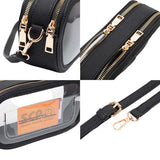 Solid Faux Leather Transparent Rectangle Crossbody Bag - Madeline Love - Flyclothing LLC