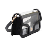 Solid Faux Leather Transparent Rectangle Shoulder Bag - Madeline Love - Flyclothing LLC