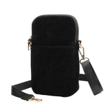 Solid Faux Suede Crossbody Bag - Madeline Love - Flyclothing LLC