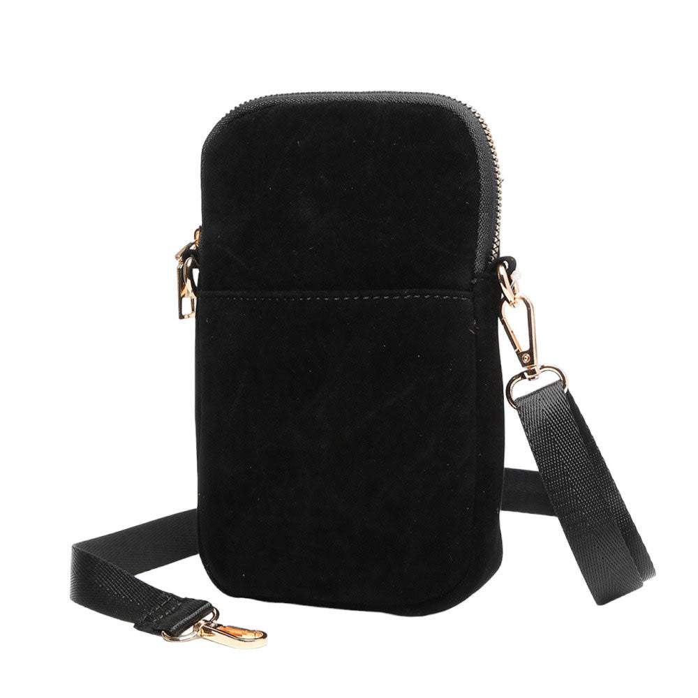 Solid Faux Suede Crossbody Bag - Madeline Love - Flyclothing LLC