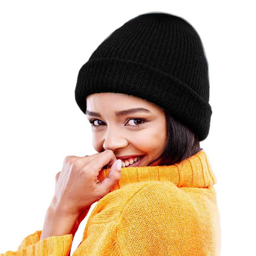Solid Knit Beanie Hat - Madeline Love - Flyclothing LLC