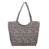 Solid Leopard Print Jute Tote Bag - Madeline Love - Flyclothing LLC