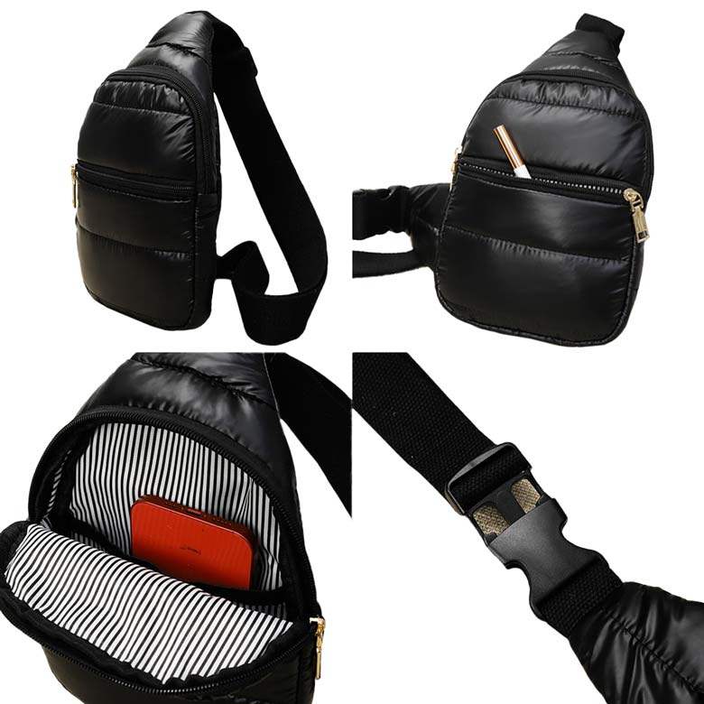 Solid Puffer Mini Sling Bag - Madeline Love - Flyclothing LLC