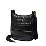 Solid Quilted Shiny Puffer Crossbody Bag - Madeline Love - Flyclothing LLC