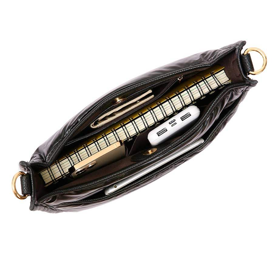 Solid Quilted Shiny Puffer Mini Crossbody Bag - Madeline Love - Flyclothing LLC