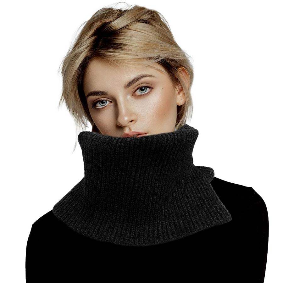 Solid Ribbed Knit Snood Scarf - Madeline Love - Flyclothing LLC