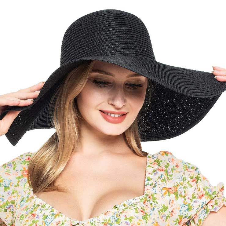 Solid Floppy Straw Sun Hat - Madeline Love - Flyclothing LLC