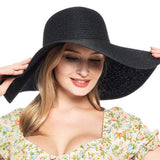 Solid Floppy Straw Sun Hat - Madeline Love - Flyclothing LLC