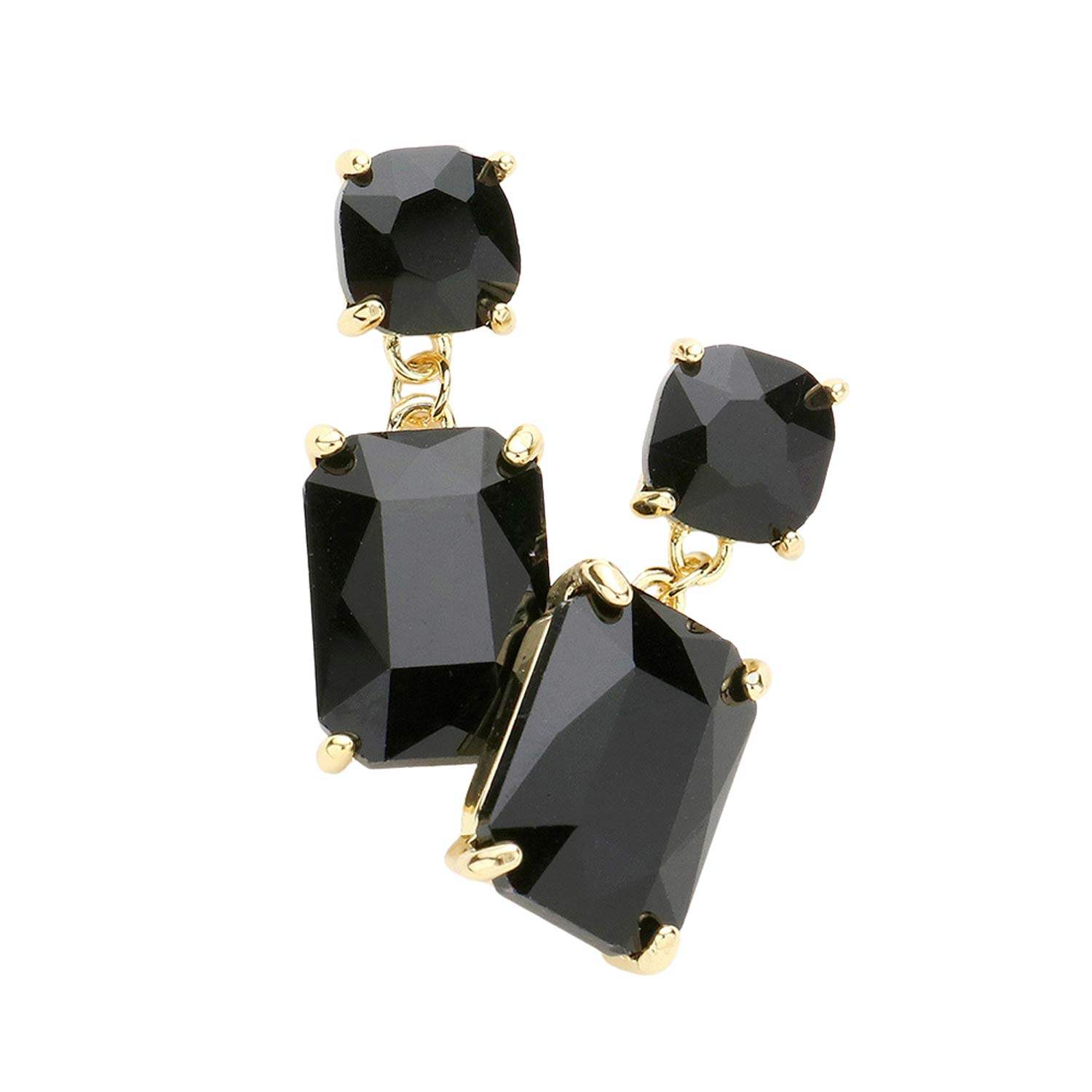 Square Rectangle Link Dangle Evening Earrings - Madeline Love - Flyclothing LLC