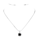 Stainless Steel CZ Round Pendant Necklace - Madeline Love - Flyclothing LLC