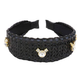Stone Embellished Woven Straw Headband - Madeline Love - Flyclothing LLC