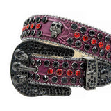Black Strap With Black & Red Studded Rhinestone Belt - Rhinestone Belt Store - Flyclothing LLC