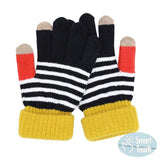 Stripe Pattern Smart Gloves - Madeline Love - Flyclothing LLC