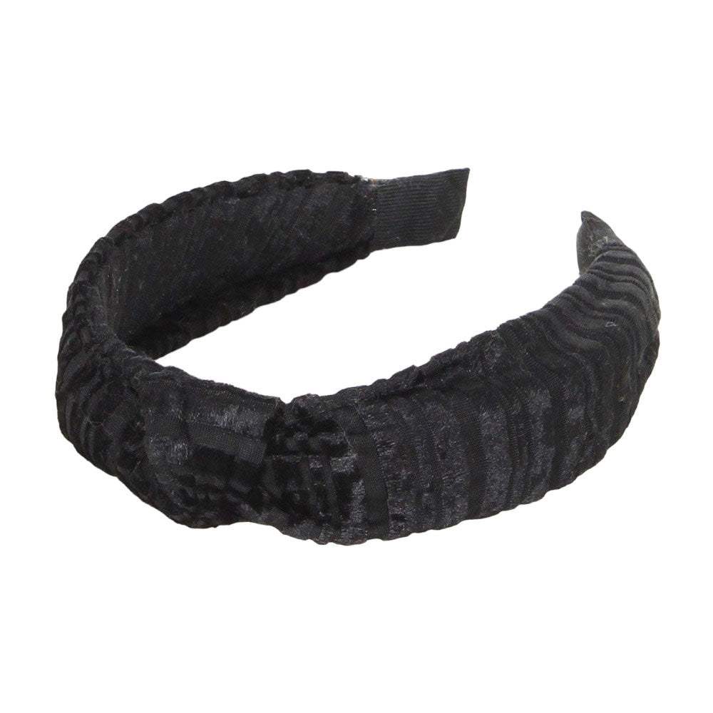 Striped Velvet Knot Burnout Headband - Madeline Love - Flyclothing LLC