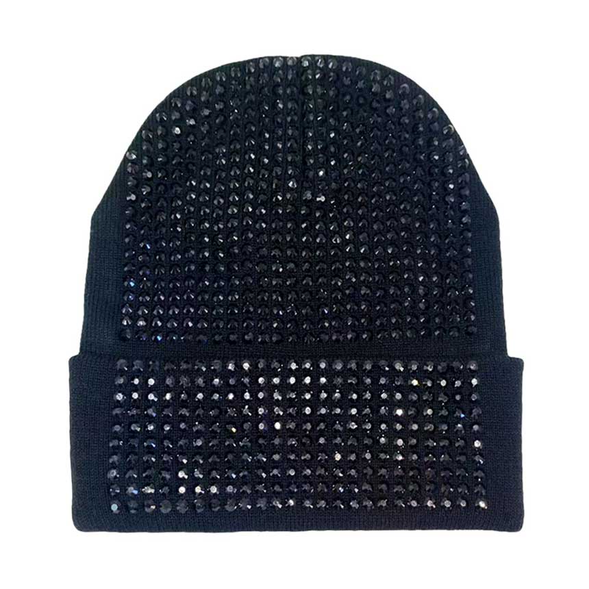 Studded Solid Knit Beanie Hat - Madeline Love - Flyclothing LLC