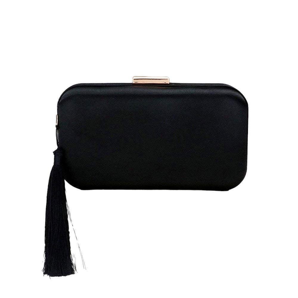 Tassel Pointed Solid Clutch Crossbody Bag - Madeline Love - Flyclothing LLC
