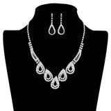 Teardrop Accented Rhinestone Necklace - Madeline Love - Flyclothing LLC