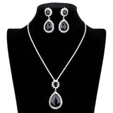 Teardrop Accented Rhinestone Necklace - Madeline Love - Flyclothing LLC