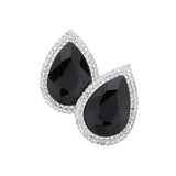 Teardrop Stone Accented Evening Earrings - Madeline Love - Flyclothing LLC
