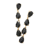 Teardrop Stone Link Dangle Evening Earrings - Madeline Love - Flyclothing LLC