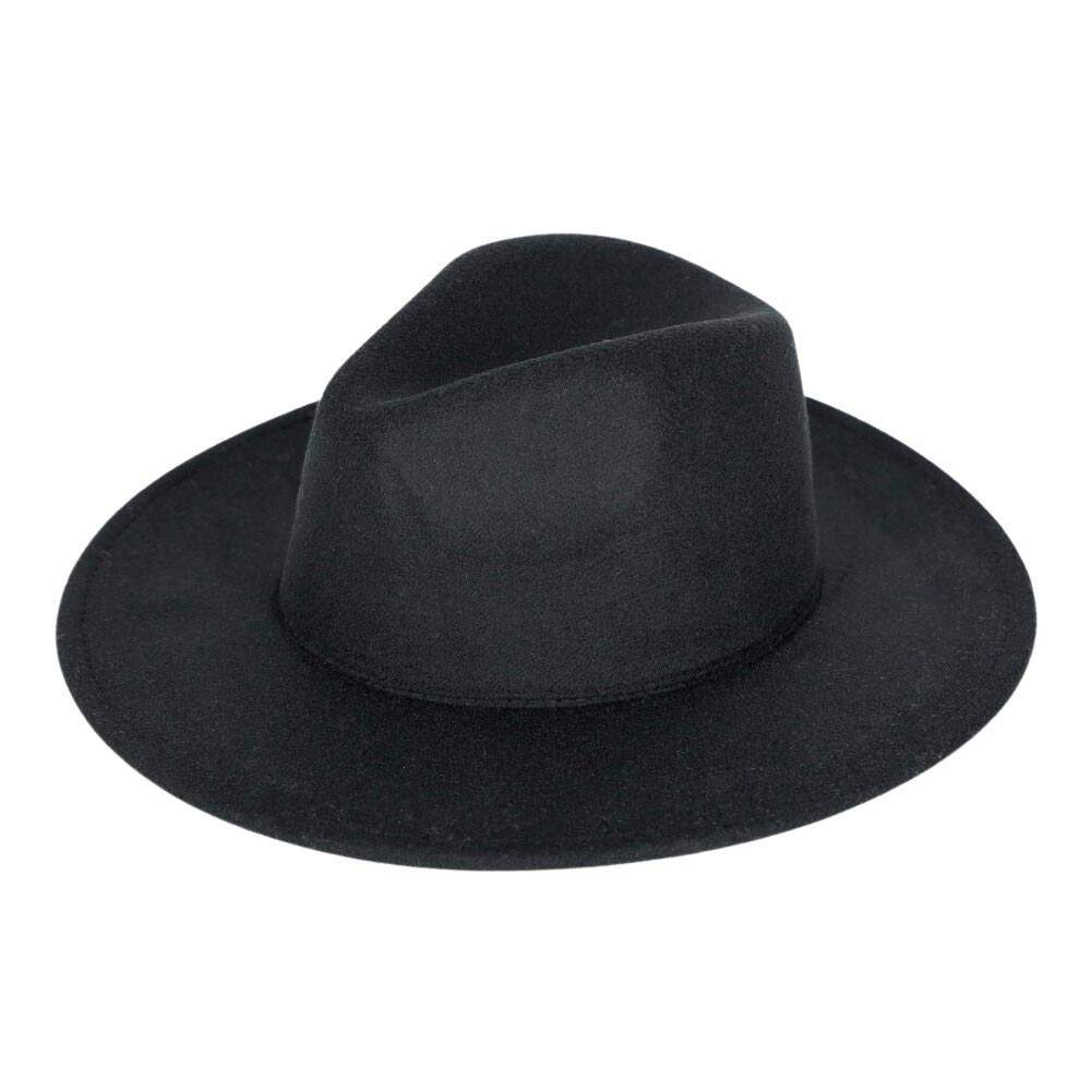 Solid Color Classic Wide Brim Fedora Hat - Madeline Love - Flyclothing LLC