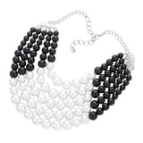 Chunky Multi Strand Pearl Bib Necklace - Madeline Love - Flyclothing LLC