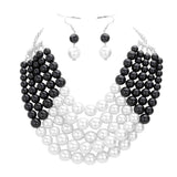 Chunky Multi Strand Pearl Bib Necklace - Madeline Love - Flyclothing LLC