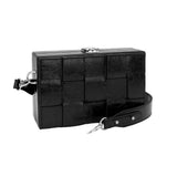Faux Leather Woven Square Box Crossbody Bag - Madeline Love - Flyclothing LLC