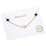 Gold Dipped Triple Quatrefoil Link Bracelet - Madeline Love - Flyclothing LLC