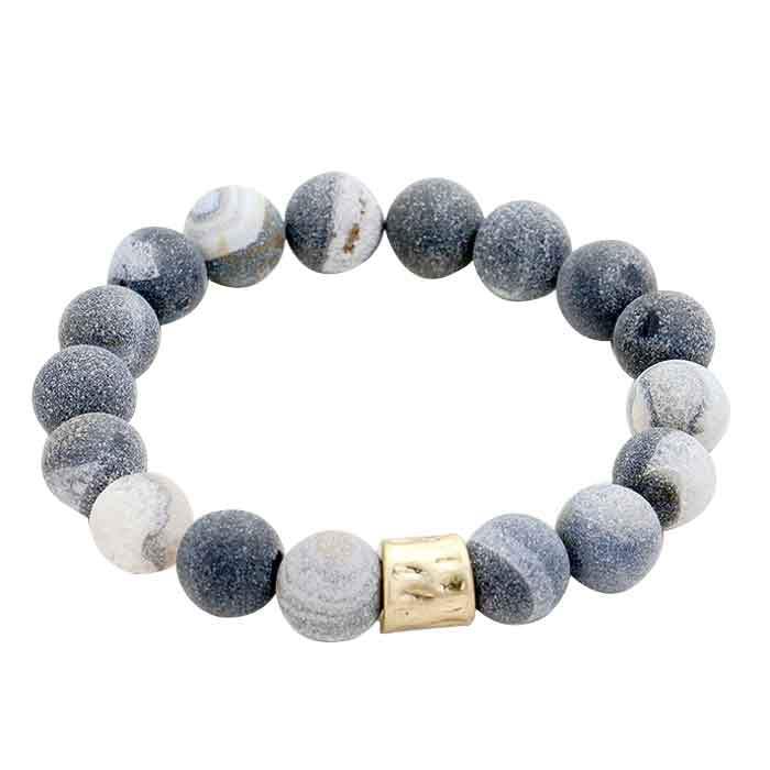 Semi precious stone beaded stretch bracelet - Madeline Love - Flyclothing LLC