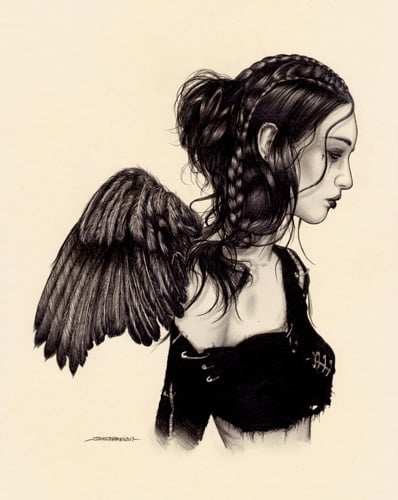 Black Market Art Company Black Wings Cold Embrace Print - Black Market Art Company - Flyclothing LLC