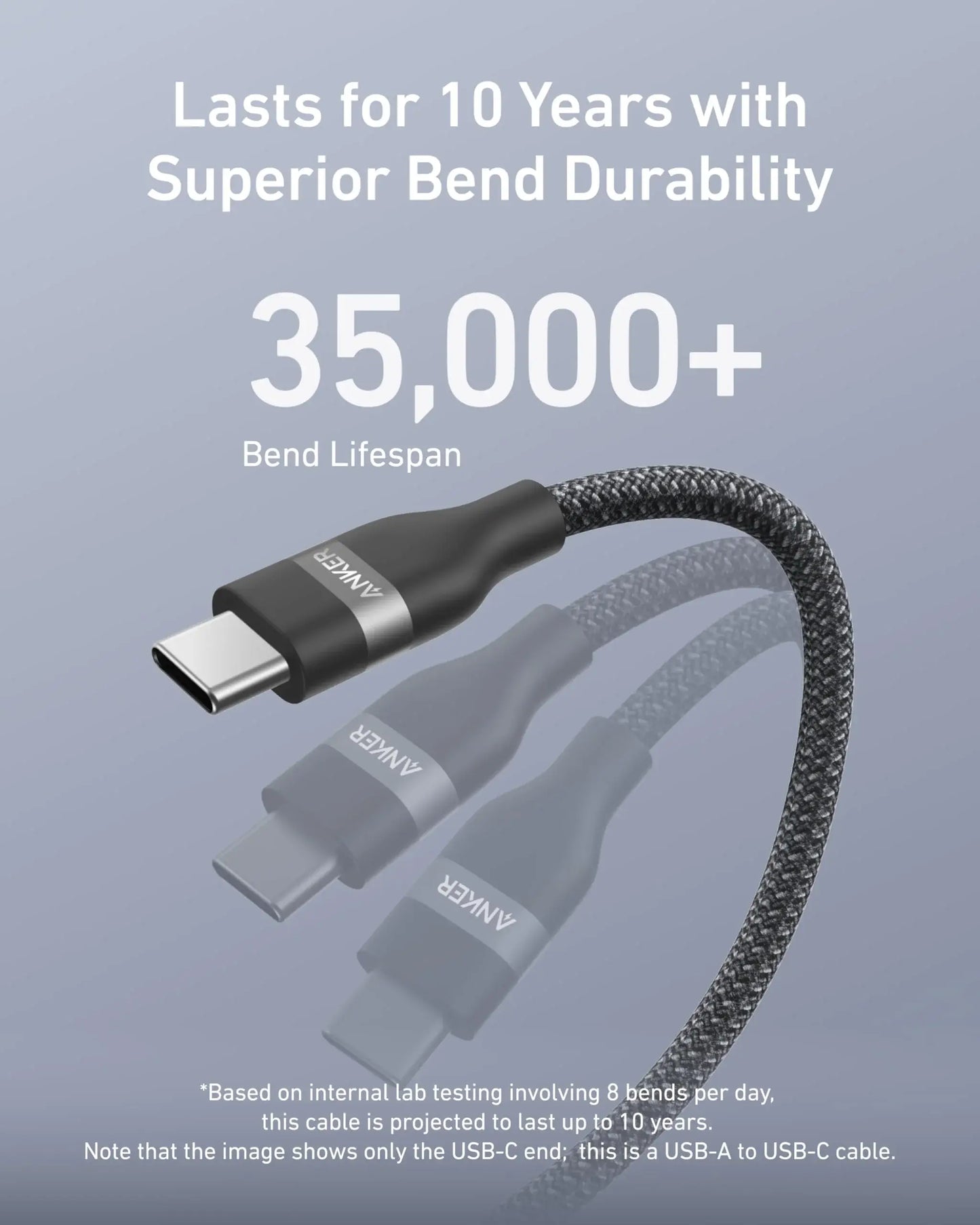 Anker USB-A to USB-C Cable (3 ft / 6 ft, Upcycled-Braided) - Anker - Flyclothing LLC