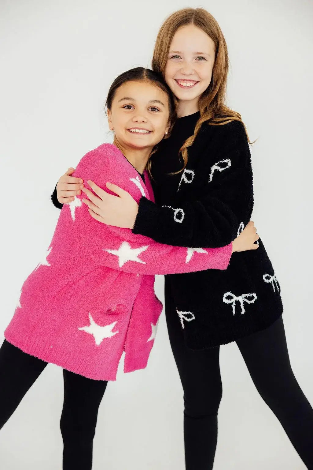 Black/Coconut Bow Cozy Cardigan - Mila & Rose ® - Flyclothing LLC