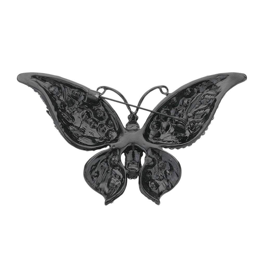 Glass Crystal Butterfly Pin Brooch - Madeline Love - Flyclothing LLC