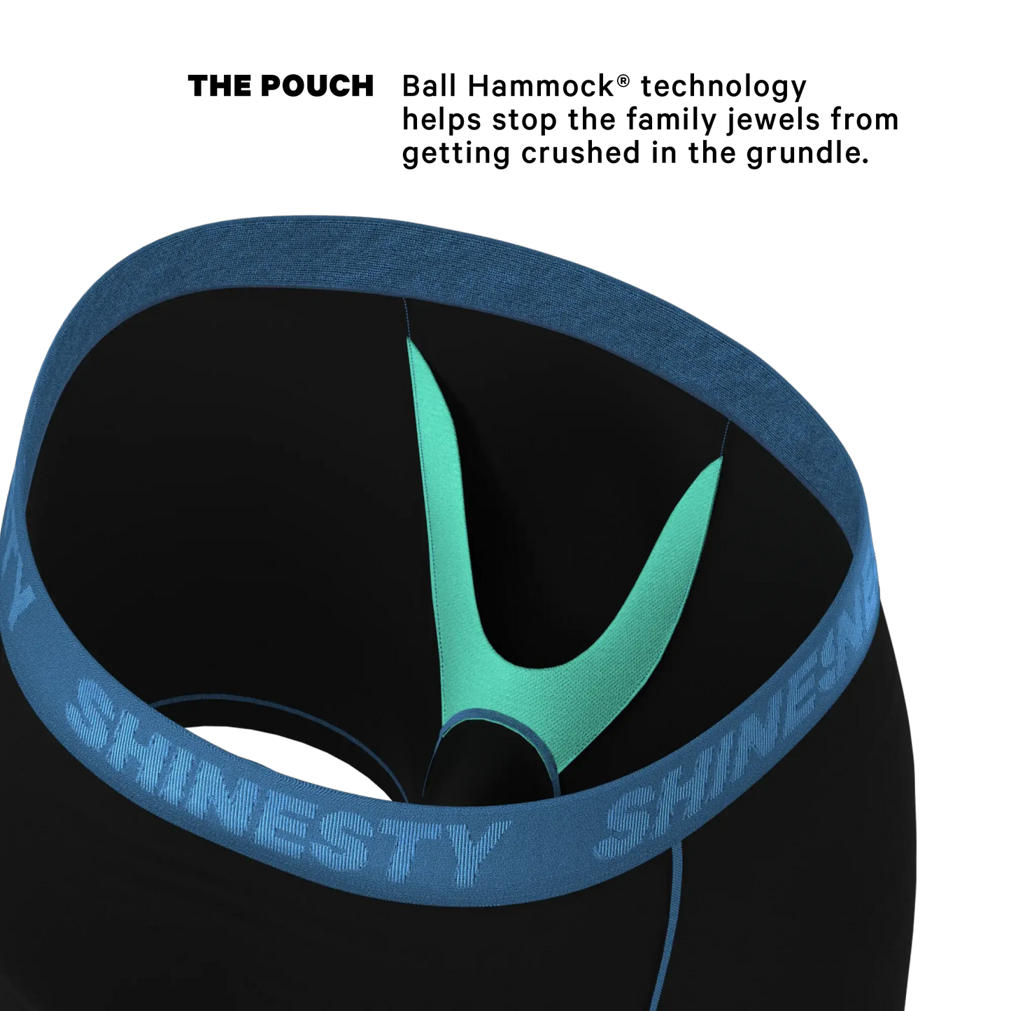 The Black Hole | Black and Blue Ball Hammock® Pouch Underwear - Shinesty - Flyclothing LLC
