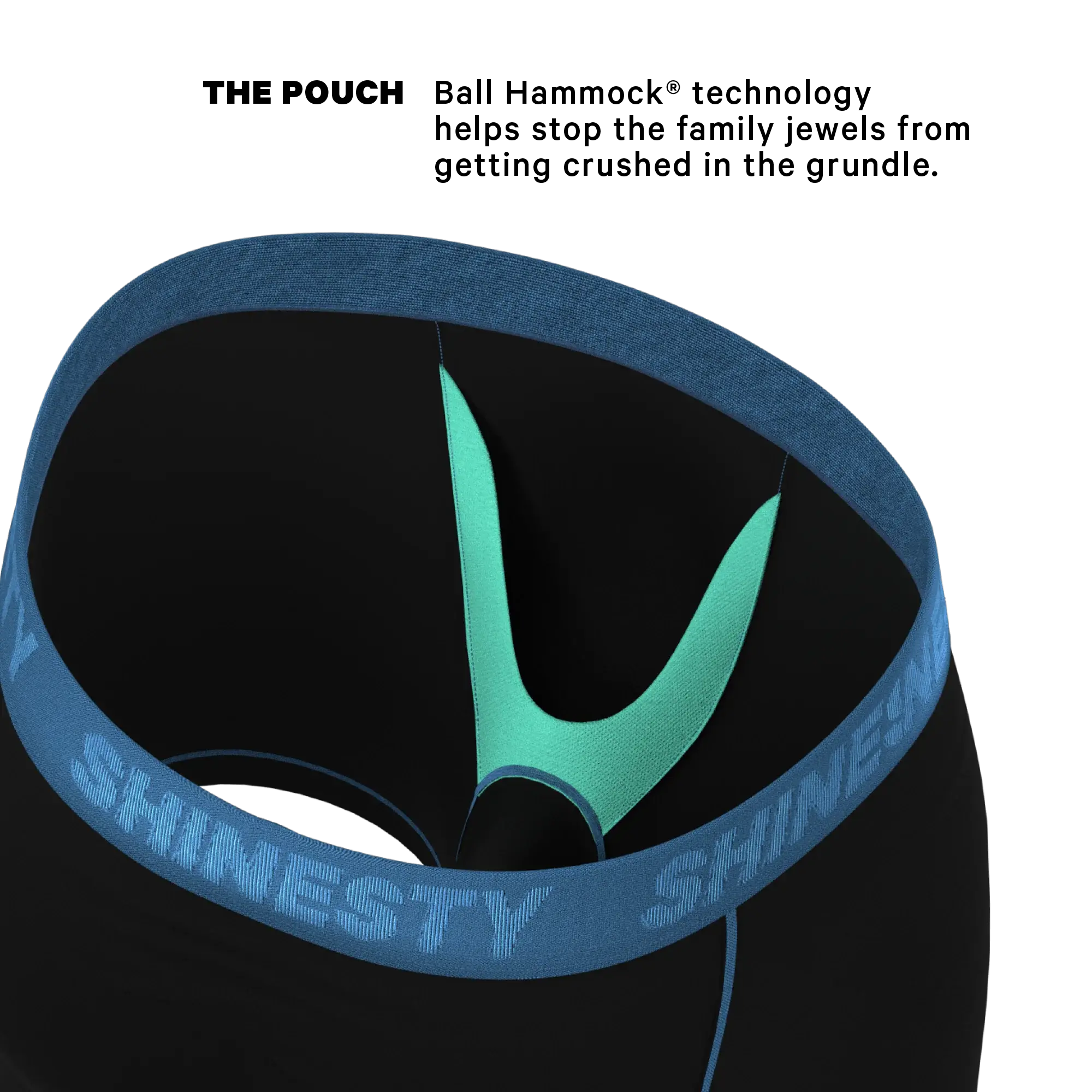 The Black Hole | Black and Blue Ball Hammock® Pouch Underwear - Shinesty - Flyclothing LLC