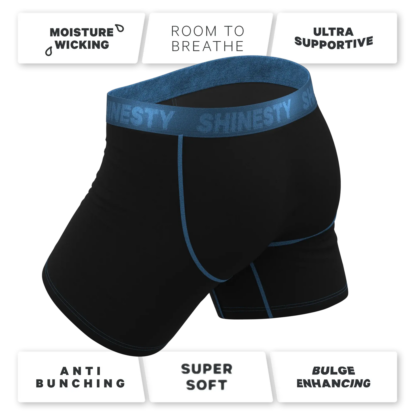 The Black Hole | Black and Blue Ball Hammock® Pouch Underwear - Shinesty - Flyclothing LLC