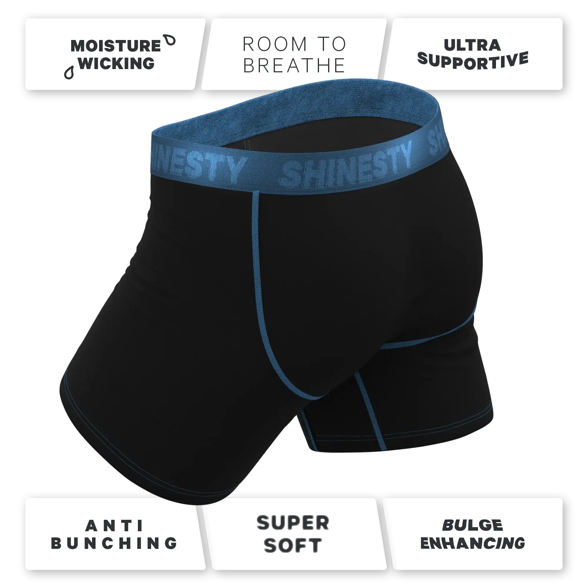 The Black Hole | Black and Blue Ball Hammock® Pouch Underwear - Shinesty - Flyclothing LLC