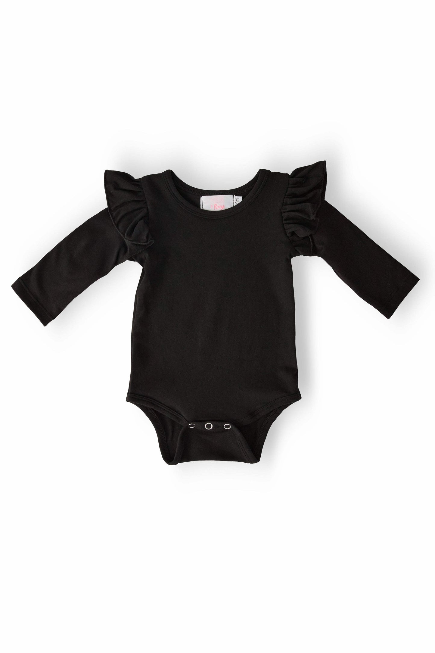 Black L/S Flutter Bodysuit - Mila & Rose ® - Flyclothing LLC