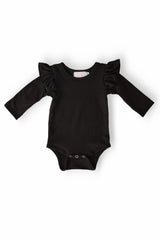 Black L/S Flutter Bodysuit - Mila & Rose ® - Flyclothing LLC