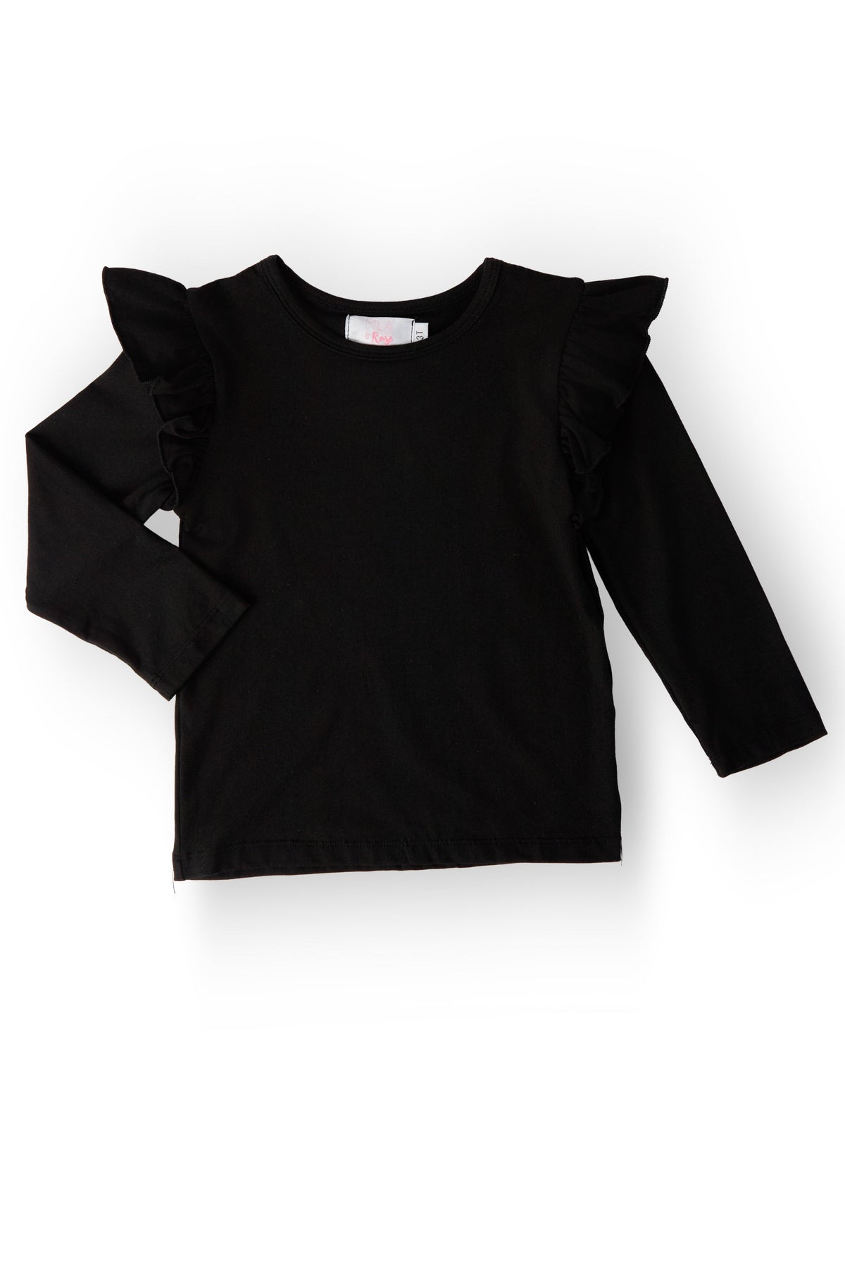 Black L/S Ruffle Tee - Mila & Rose ® - Flyclothing LLC