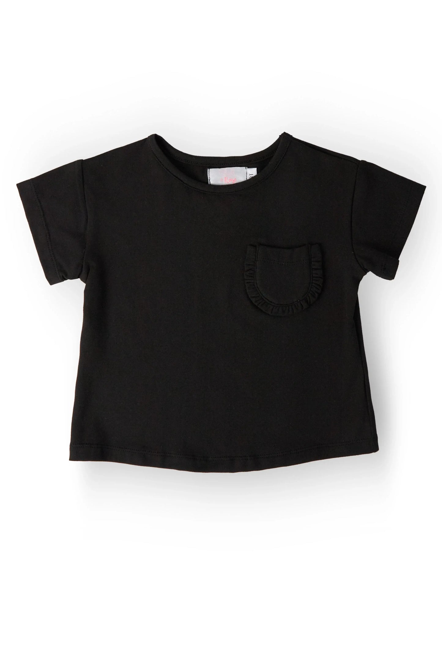 Black Ruffle Pocket Tee - Mila & Rose ® - Flyclothing LLC