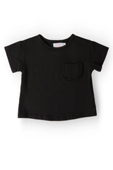 Black Ruffle Pocket Tee - Mila & Rose ® - Flyclothing LLC