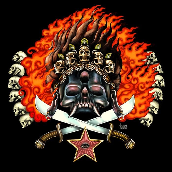 Black Market Art Company Black Skull Print